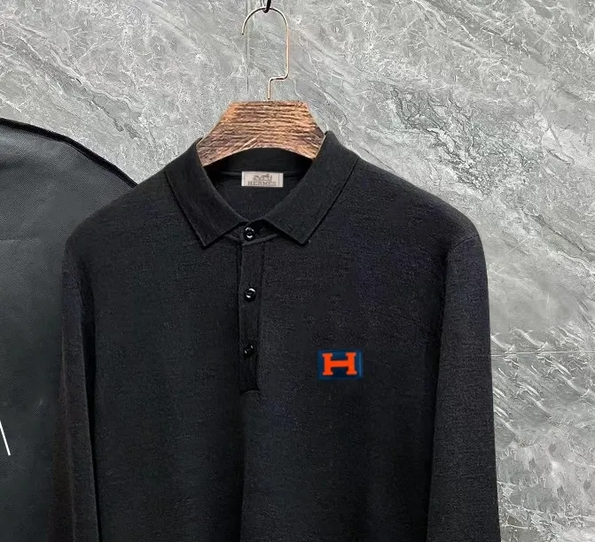 Hermes SS New Arrival Polo 。 ， ， logo ！ 👍 ：Black、Gray Size：S-XL